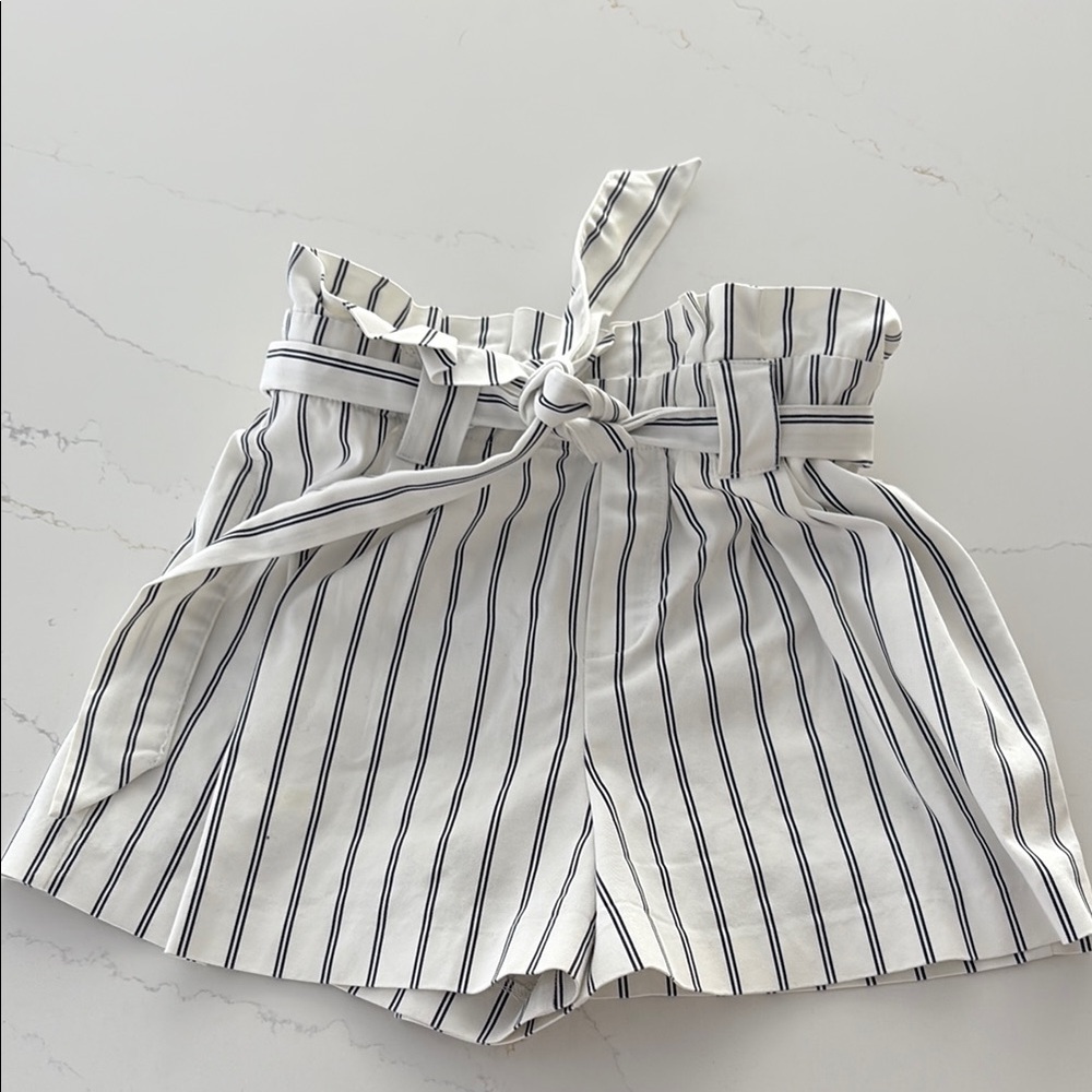 Zara Striped High Waist Shorts